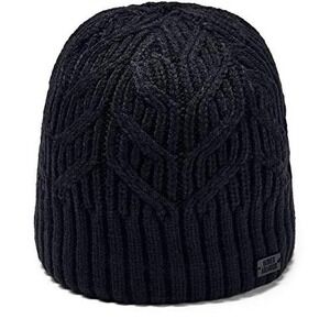 Under Armour Womens Black Cable Knit Beanie Hat Coldgear